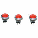 Normal Open Momentary Push Button Switch, 3 Piece, AC 125V, 3 Amp SPST, Red J5N2