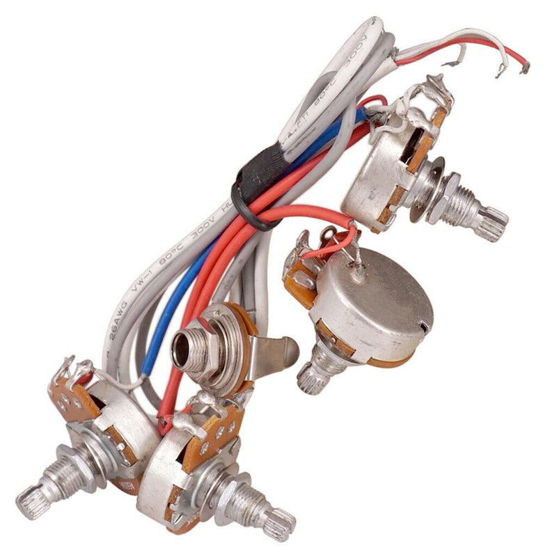 Instrument Circuit Wiring Kit A500K B500K Pots w/ Socket for Les Paul Epiphone