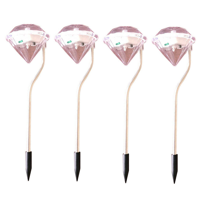 4 Pieces Solar Outdoor Garden Square Path Landscope Decor Lamps  Warm Light