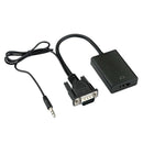 VGA To HDMI Output 1080P HD Audio TV AV HDTV Video Cable Converter Adapter