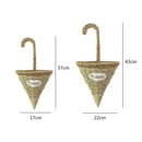 Umbrella Handmade Straw Braided Wall Hanging Flower Pot Basket Hand-Woven H