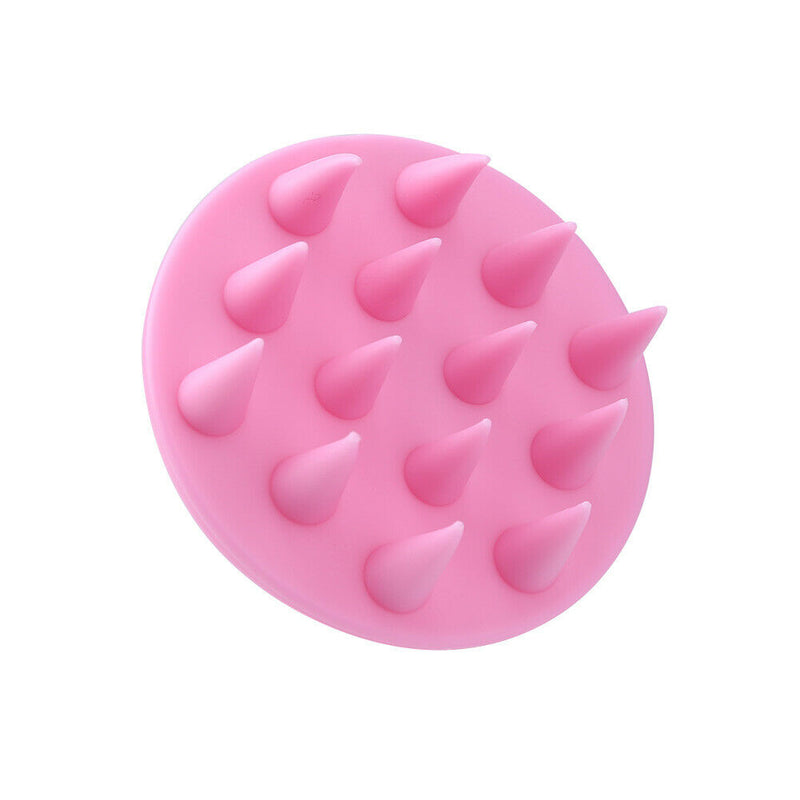 Pointed Tip Silicone Scalp Shampoo Massage Brush Head Acupoint Comb (Pink)