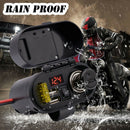 12/24V Motorcycle Cigarette Lighter Socket +Dual USB Charger Power Ports +Switch