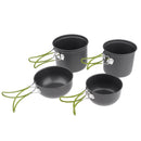 4x Portable Outdoor Cookware Camping Picnic Cooking Bowl Pan Pot Set, Scratch