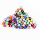 Pack 100 Acrylic Plastic Beads stained with Strass Glitter 10mm P9W6