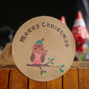 120pcs Merry Christmas Owl Paper Sealing Stickers Xmas Tree DIY Gifts Labels ME
