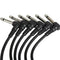 Pack of 6 Electric Guitar Patch Cables Right Angle 6.35mm Jack for Effect Pedals