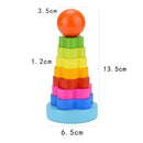 Kids Baby Wooden Toys Stacking Ring Tower Blocks Learning Educational Toys
