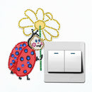 DIY Ladybug Diamond Painting Luminous Switch Stickers Bedroom Wall Decals