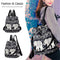 Multifunction Anti-Theft Backpack Oxford Print Lady Shoulder Bag (Elephant)