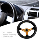 Seasons General PU Leather Car Steering Wheel Anti Slip Protector (Black)