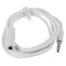 White 1M 3.5mm Male to Female Jack Stereo Audio Headphone Extension Cable JR