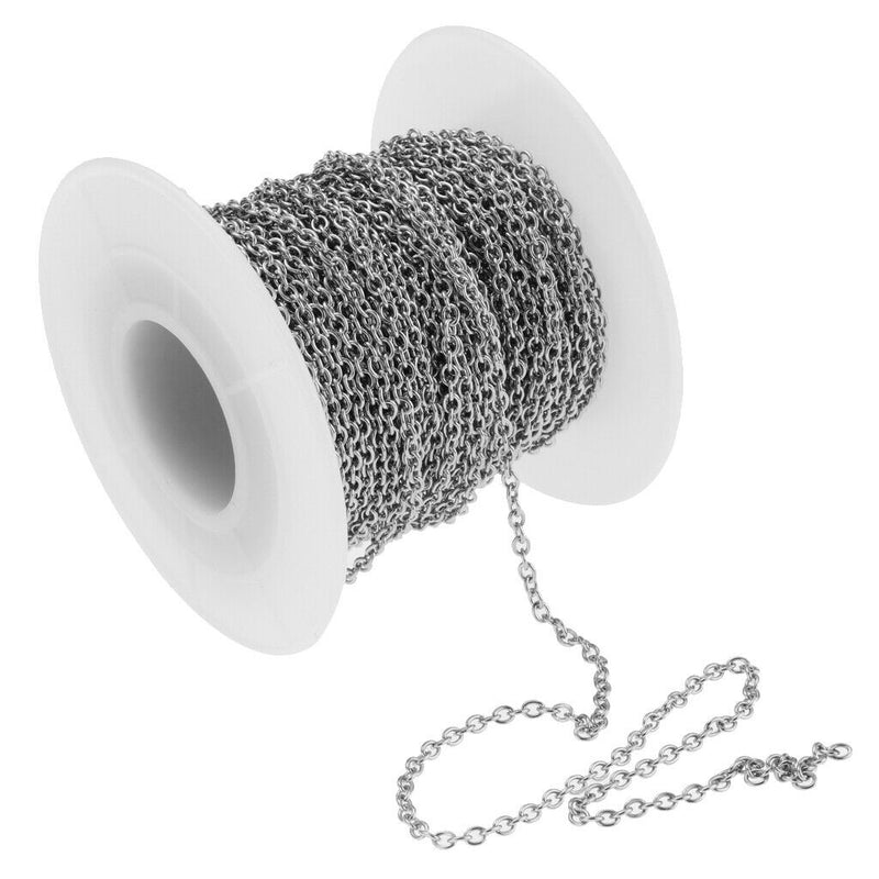 1 roll of cable link chain stainless steel for necklace anklet bracelet