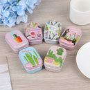 Colorful Mini Tin Box Sealed Jars Packings Boxes Jewelry Candy Box Cactus>s