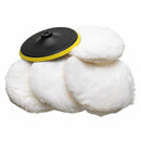 5Pcs Polisher/Buffer kit Soft Wool Bonnet Pad White:7 inch