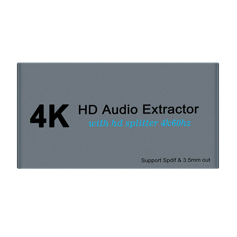 4K HD Splitter Audio Extractor 1 IN 2 OUT HDMI to Optical Spdif Video Extractor