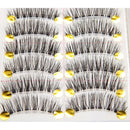 10 pairs of false eyelashes long fiber reusable Eyelash eyes makeup V2Q5