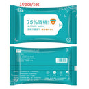 10sheets/Pack Portable 75% Alcohol Wet Wipes Antiseptic Cleaning SterilizationOZ