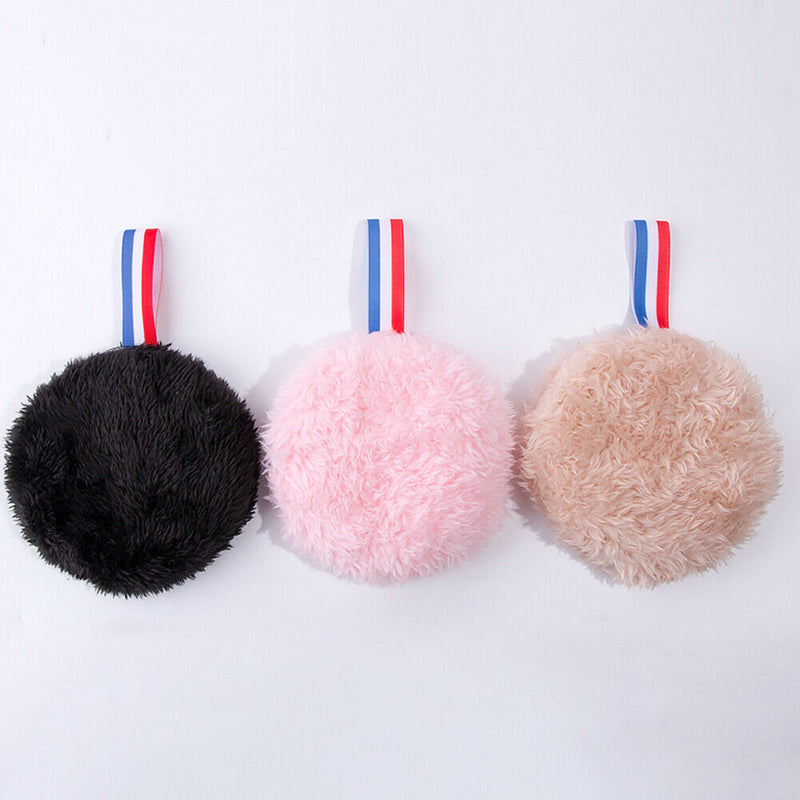Reusable Fleece Plush Make Up Remover Puff Face Powder Cleaning Pad (Black)