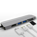 6 in 1 Thunderbolt 3 Usb-C to Hdmi 4K Adapter Sd Tf Card Reader Usb3.0 Hub