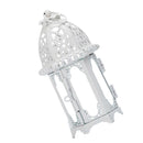 Glass Tealight Candle Holder Wrought Iron Lantern Home Wedding Decor White