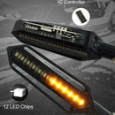 Universal Motorcycle White + Yellow LED Water Design Brake Turn Signal