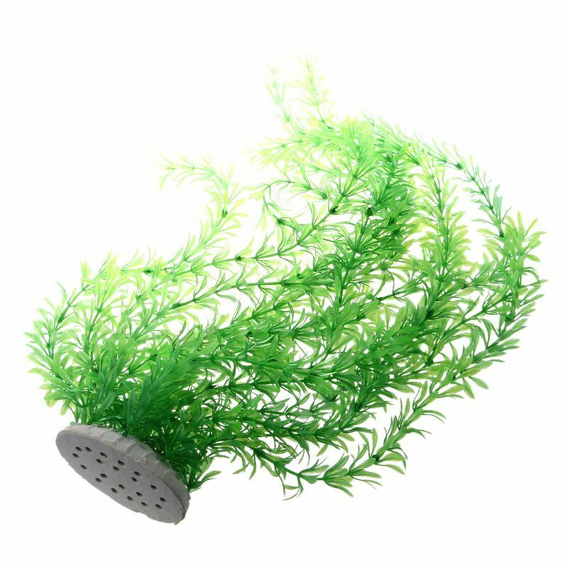 Green Plastic Plant Decor 24" for Fish Tank Aquarium Z6T6
