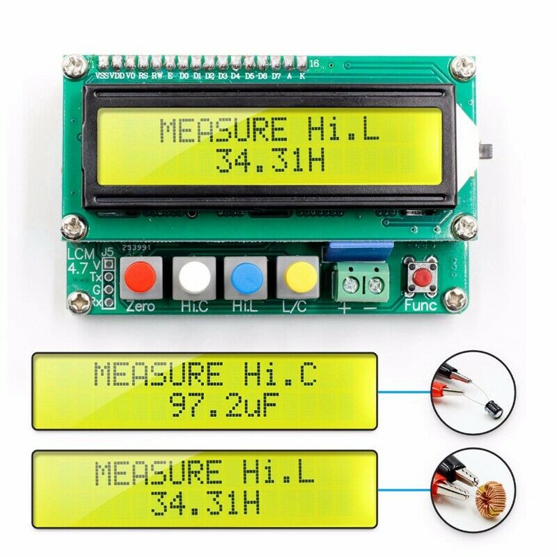 Lc100-A Digital Lcd High Precision Inductance Capacitance L/C Meter Capacit C6J5