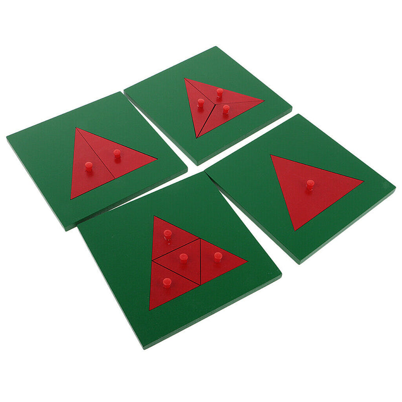 Wooden Montessori Triangle Puzzle Game Sensory Material Training Material DIY