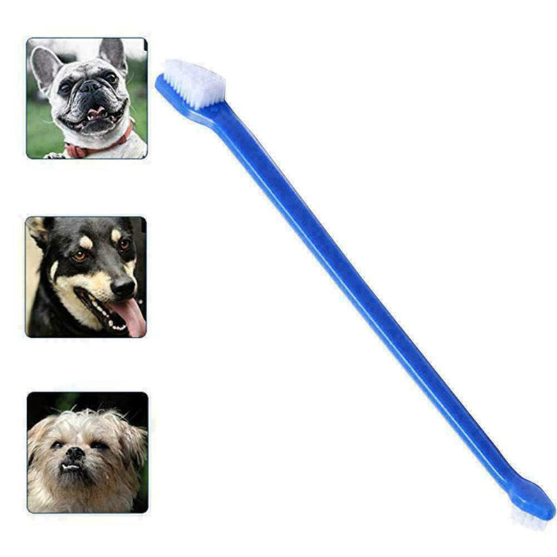 Pet Toothbrush Dog Dental Brush Care Double Head Toothpaste Clean 2Pc~ E0M1 R6E5