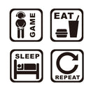 Game Room wall Stickers Decals Home Wall Decoration GAME EAT SLEEP REPEAT