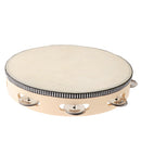 10 inch Tambourine Hand Held Drum Bell, Single Row Metal Jingles Percussion