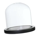 Glass Display Dome Cloche Bell Jar With Wooden Base for DIY Decor_Black E