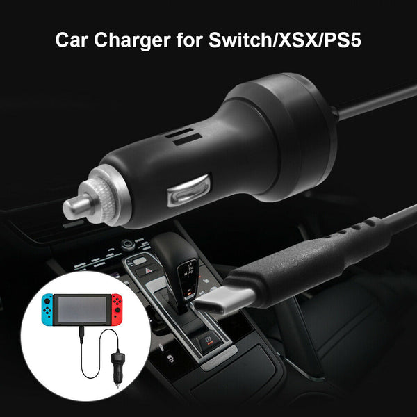 1.8m Type C Car Charging Cable Game Console Power Cord for PS5/XSX/N-Switch