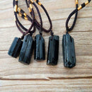 Natural Black Tourmaline Schorl Pendant Chunk Reiki Chakra PROTECTION  New Y5Y0