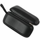 Artificial Leather Sunglasses Eyeglasses Zipper Case with Strap Black W6T8