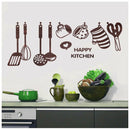 Removable Cooking Utensil Spatula Wall Mural Stickers Home Kitchen Coffee I6P6