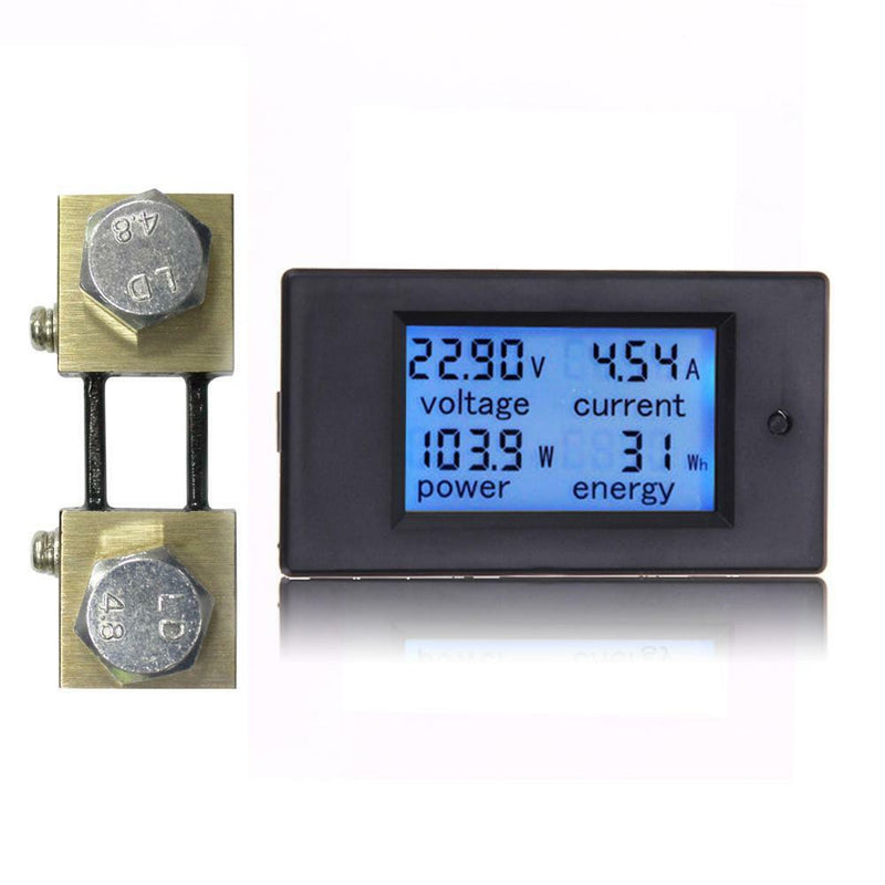 100A LCD Digital Volt Watt Current Power Meter Panel Ammeter Voltmeter +Shunt