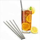 Set of 10 Stainless Steel Straws,Straight Reusable Drinking Straws 10.5 inc S4Y9