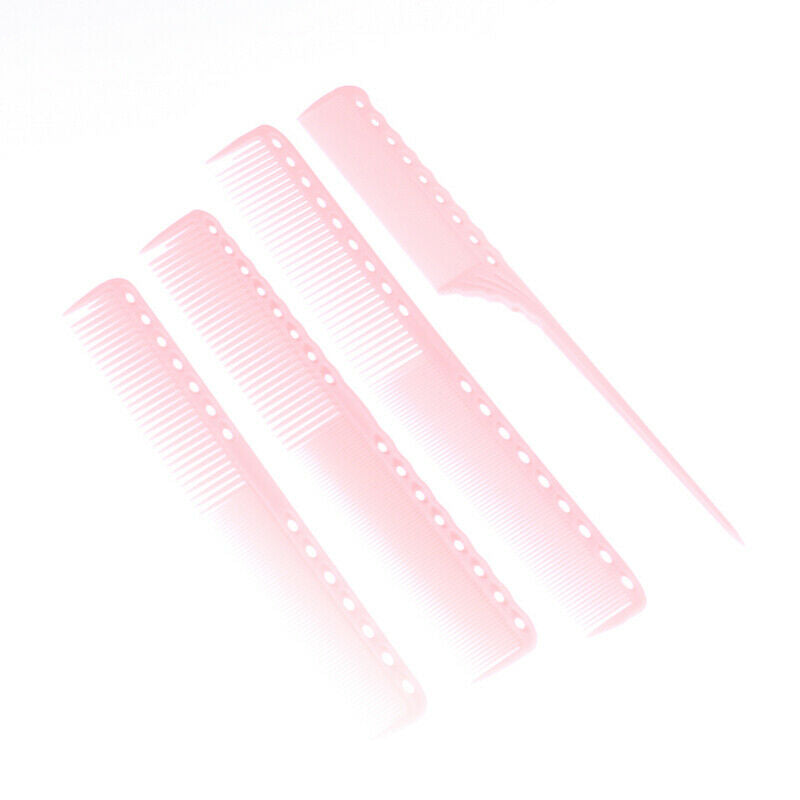 4 Pcs/Set Anti-Static Pink Hairdressing Comb Barber Hair Different Combs SeS Ew