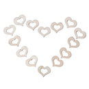 100PCS Natural Wooden Hollow Flower Star Heart Handmade Wooden Crafts Home  NT3C