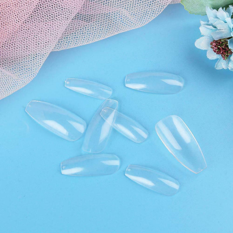 500pcs Pro False Nail Tips Square Head Full Cover Clear DIY Manicure Tips