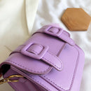 Women Chain Crossbody Bag PU Female Mini Pompom Shoulder Handbags (Purple)