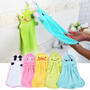 1PC Children Nursery Hand Towel Soft Plush Cartoon Animal Hanging Bathing To- OZ