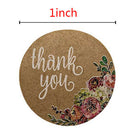 1 inch Thank You Stickers Roll, 500 Pieces Adhesive Floral Label Stickers