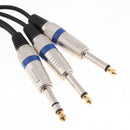 MagiDeal 6.35mm 1/4"inch TRS Stereo to Dual 1/4" TS Mono Y Splitter Cable Wires