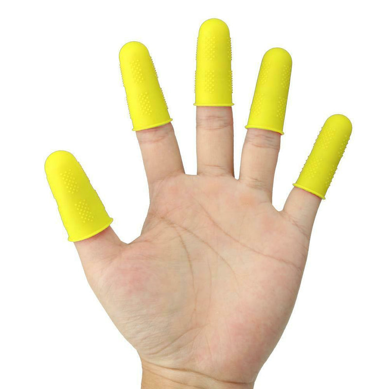 Anti-slip Hot Glue Gun Finger Cap Silicone Finger Cover Sleeve (Yellow 5pcs