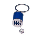 2x Chrome Painting Gear Box Shifter Shape Key Chain Fob Ring Keychain Blue