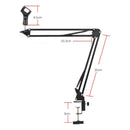 Desk Clamp Supesion Scissor Arm Microphone Stand Bracket with Mic Wind Screen