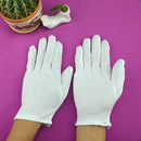 5 Pairs White Gloves Inspection Cotton Work Jewelry Lightweight Hight Quality